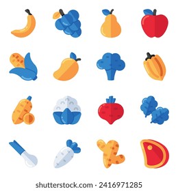 Set of Meal Flat Icons

