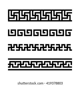 Set Meander Borders Vector Ancient Patterns Stock Vector (Royalty Free ...