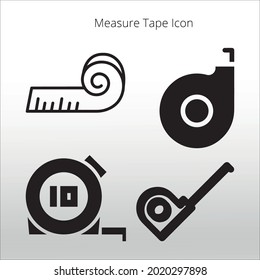 Set aus Maßbandsymbol, Linie einzeln oder Logo, einzelne Zeichen, Vektorsymbol, Umriss- und Strichstil Sammlung von hochwertiger Vektorgrafik in Farbstil,