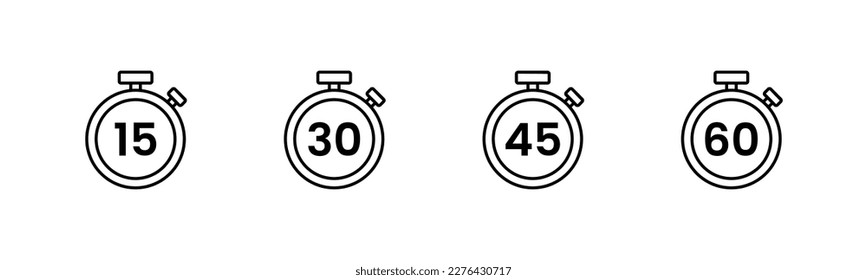 Conjunto de diseño de la cuenta atrás vectorial de la colección de iconos del temporizador de medida