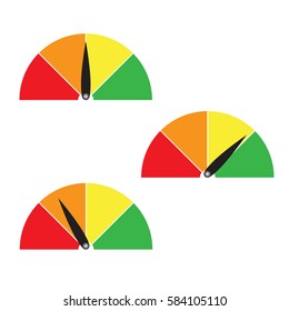 Set of measuring icons easy normal hard on white background