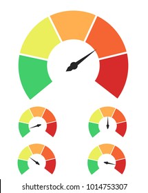 Set of measuring icons. Speedometer or rating meter signs infographic gauge elements