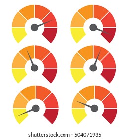 Conjunto de iconos de medida. Signos de velocímetro o medidor de clasificación elementos de medidor infográfico