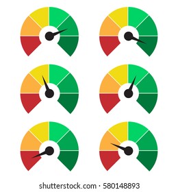 Conjunto de iconos de medida. Signos de velocímetro o medidor de clasificación elementos de medidor infográfico