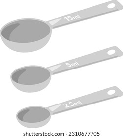 Set of measuring spoons of 15ml-2.5ml