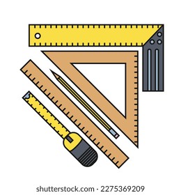 Set of measuring tools. Tool icons. Vector illustration.