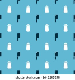 Set Meat chopper and Salt and pepper on seamless pattern. Vector