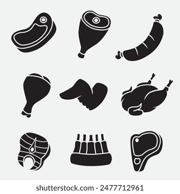 set of meat icon good for symbol, logo, market icon