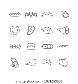 set of meat icons