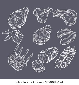Set meat illustration design vector