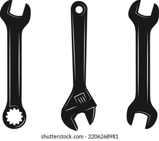 Set of Mechanic stuff, Mechanical stuff silhouette