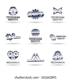 Set of mechanical engineering icons (set 2). Mechanic icon.