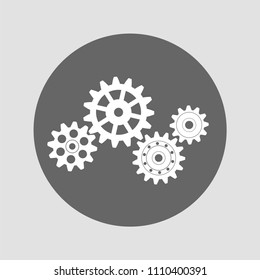 A set of mechanical gears. Vector icon