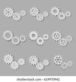 A set of mechanical gears. Vector icon