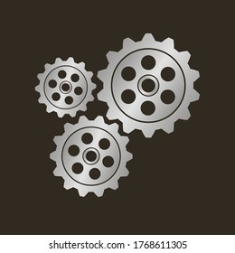 Set of mechanical gears. Vector illustration