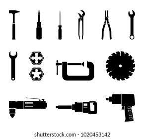 Set of mechanical hand tools. Vector illustration