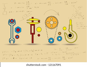 Set of mechanical  icons. Eps10 .Image contain transparency and various blending modes - Powered by Shutterstock - Get 15% off with code: PIKWIZARD15