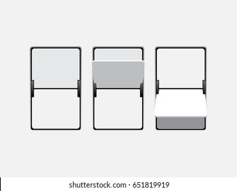 Set Of Mechanical Scoreboard Digits. Blank.