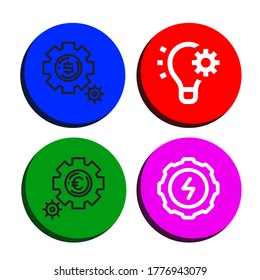 Set of mechanism icons. Such as Setting, Automation, Gear , mechanism icons
