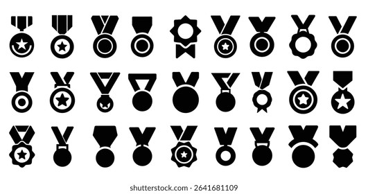 Set of medal award icons vector