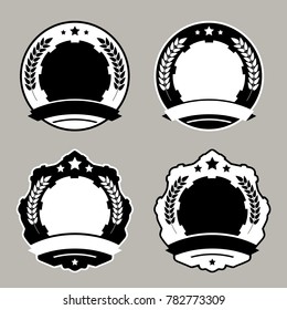 Set of medal badge templates. Vector illustration.