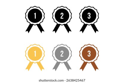 set of medal design, vector, isolated on transparent background