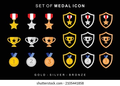 set of medal icon logo