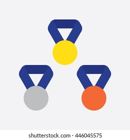 Set Medal Icon Vector