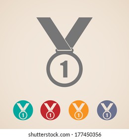 set of medal icons