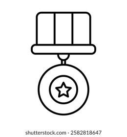 Set of Medal icons Flat isolated outline sign