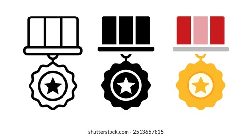 Set of Medal icons. for mobile concept and web design. vector illustration on white background