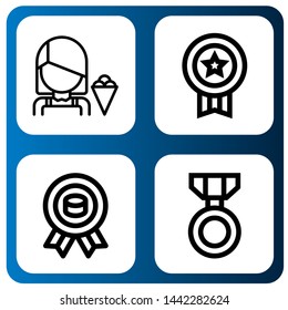 Set of medal icons such as Seller, Badge, Medal , medal