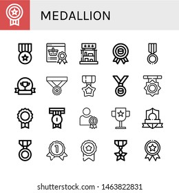 Set of medallion icons such as Badge, Medal, Reward, Prizes, Award, Gold medal , medallion