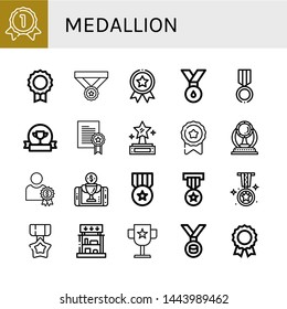 Juego de íconos de medallón como medalla de oro, medalla, premio, premio, recompensa, premios , medallón