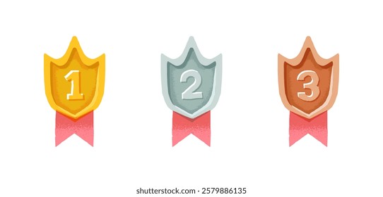 Set of medals award competition concept illustration