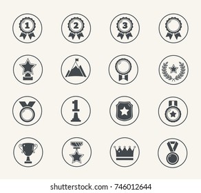 Set of medals and awards icons, vector eps10 illustration