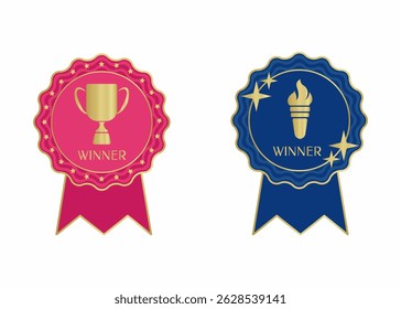 conjunto de medalhas com ouro, copa do prêmio do prêmio, tocha, vencedor, medalha, vitória, medalhão, amostra, competição