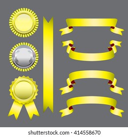 Set of medals and ribbons.