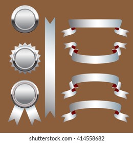 Set of medals and ribbons.
