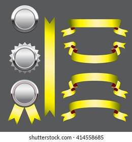 Set of medals and ribbons.