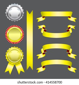 Set of medals and ribbons.