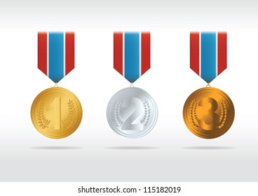 Set of medals. Vector illustration