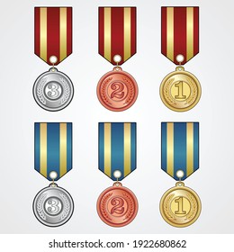 set of medals, vector illustration on white background