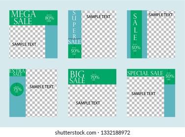 Set media banners with discount offer. Shopping background, label for business promotion. Can be used for website and mobile website banners, web design, posters, email and newsletter designs.