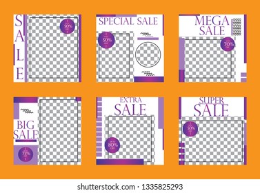 Set media banners with discount offer. Shopping background, label for business promotion. Can be used for website and mobile website banners, web design, posters, email and newsletter designs.