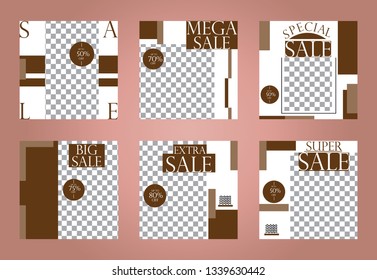 Set media banners with discount offer. Shopping background, label for business promotion. Can be used for website and mobile website banners, web design, posters, email and newsletter designs.