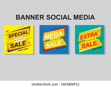 Set media banners with discount offer. Shopping background, label for business promotion. Can be used for website and mobile website banners, web design, posters, email and newsletter designs