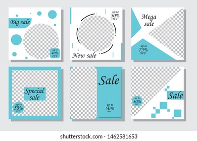 Set media banners with discount offer. Shopping background, label for business promotion. Can be used for website and mobile website banners, web design, posters, email and newsletter designs.