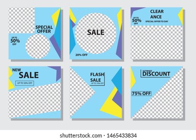 Set media banners with discount offer. Shopping background, label for business promotion. Can be used for website and mobile website banners, web design, posters, email and newsletter designs.
