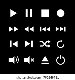 Set of media button symbol
